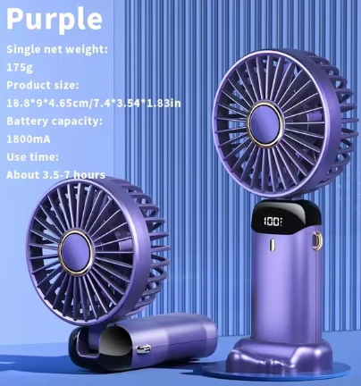 Electric Fan Portable Air Conditioner Mini Cooler Rechargeable Neck Fans for Home